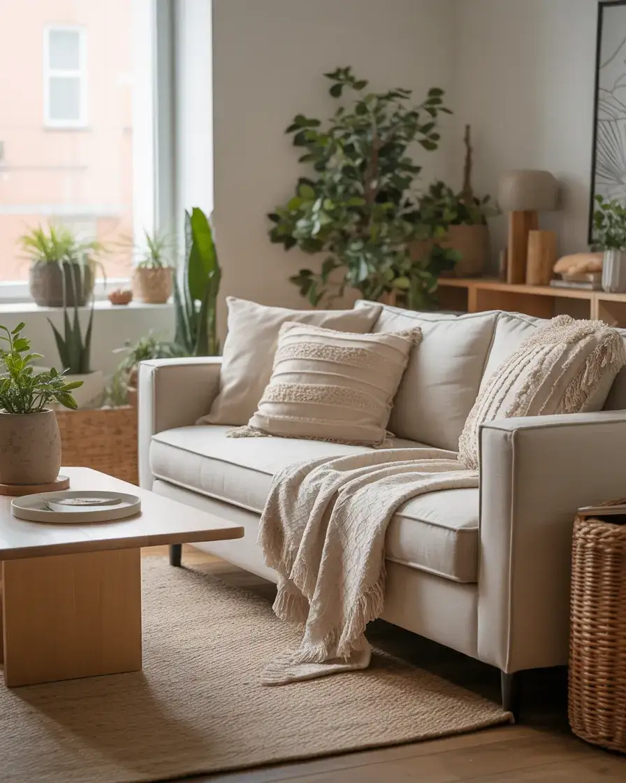 Layered Textiles for a Cozy Living Room 1