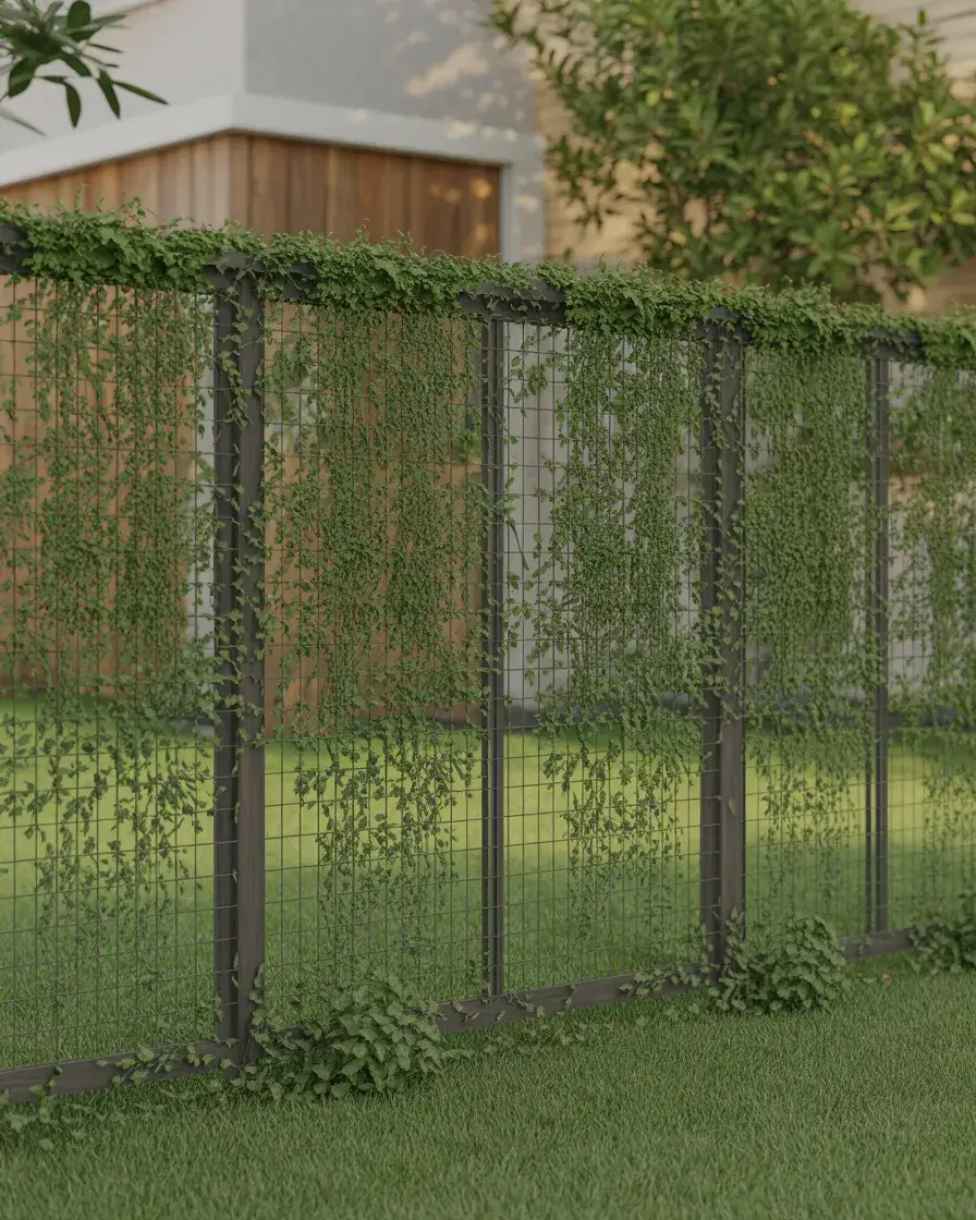 Living Green Fence with Climbing Plants 1