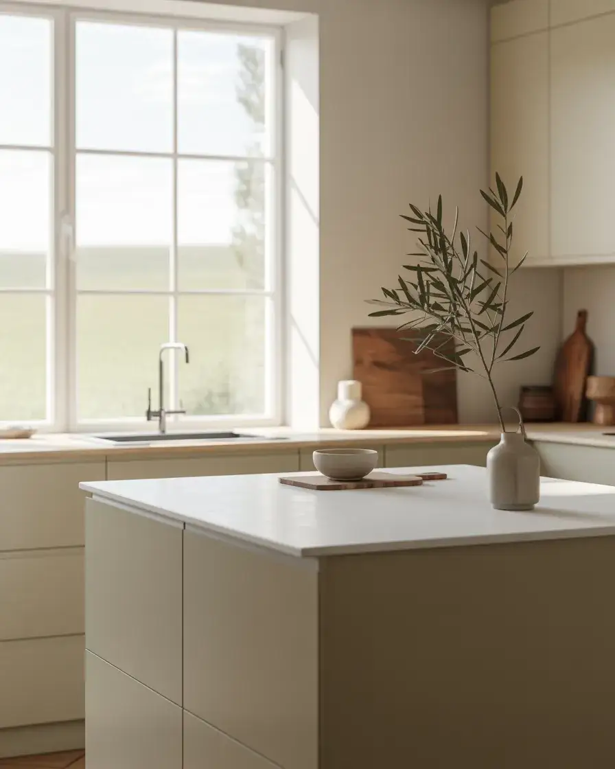 Minimalist White Island Styling 1