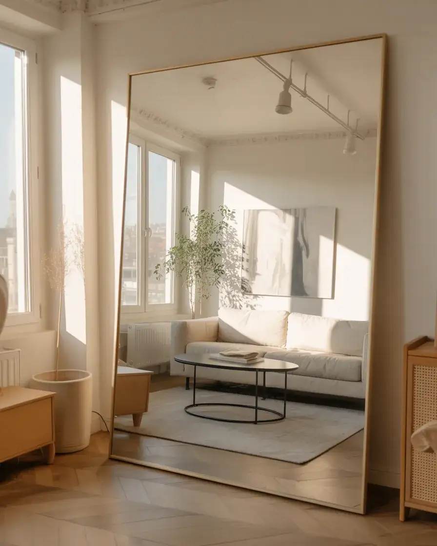 Mirror Trick to Expand Small Living Rooms 1