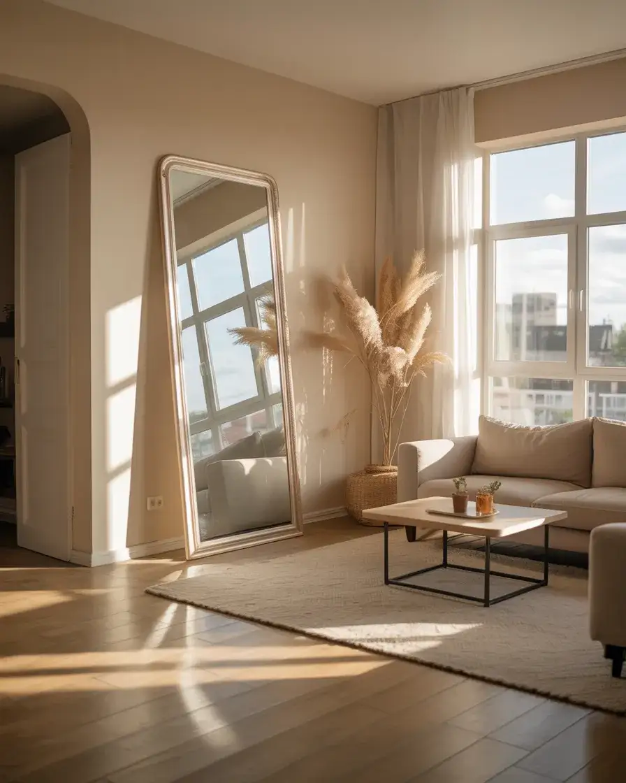 Mirror Trick to Expand Small Living Rooms 2