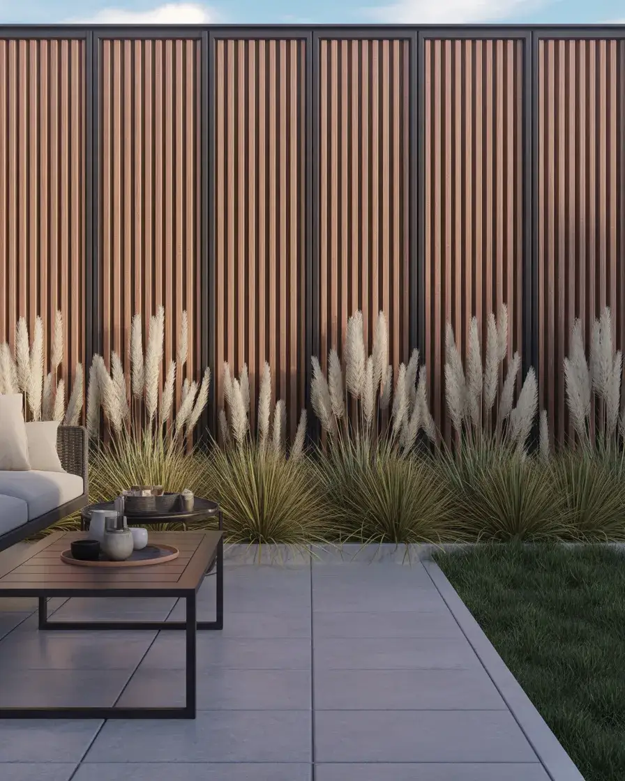 Mixed Wood and Metal Unique Privacy Fence 1