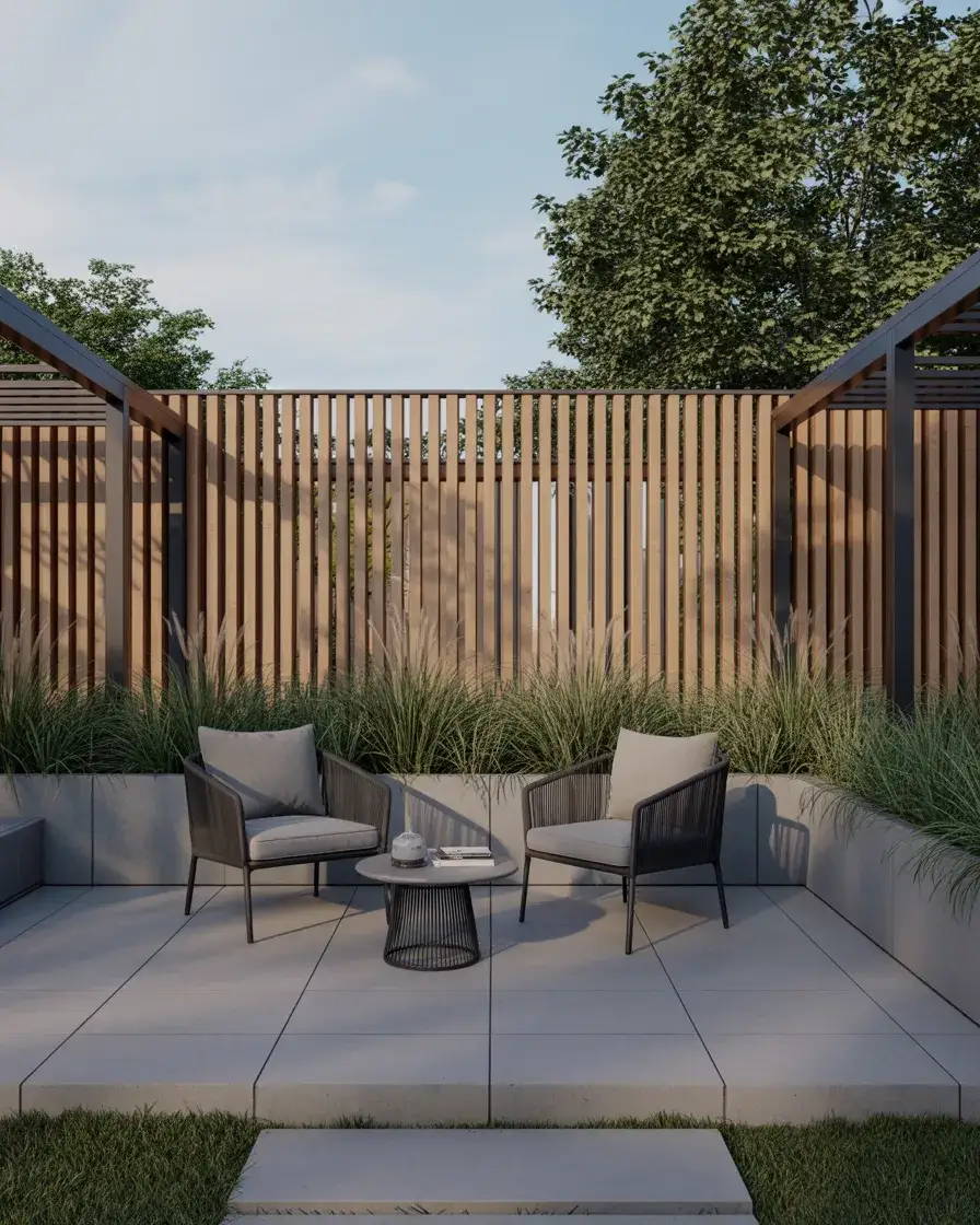 Mixed Wood and Metal Unique Privacy Fence 2