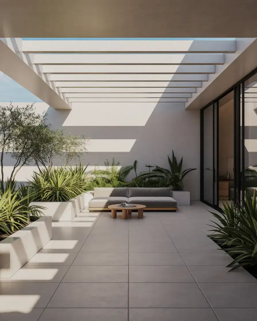 Modern Backyard Lounge with Planters 1