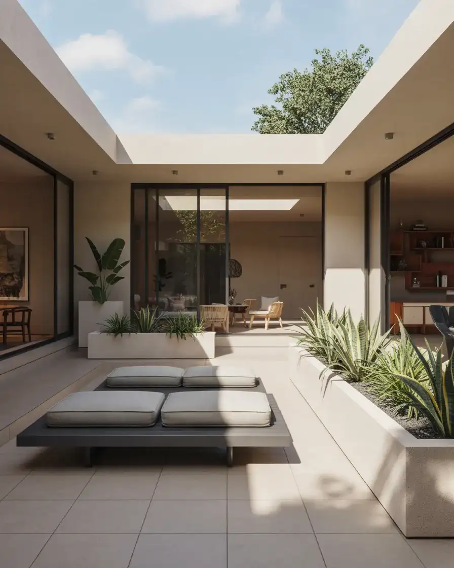 Modern Backyard Lounge with Planters 2