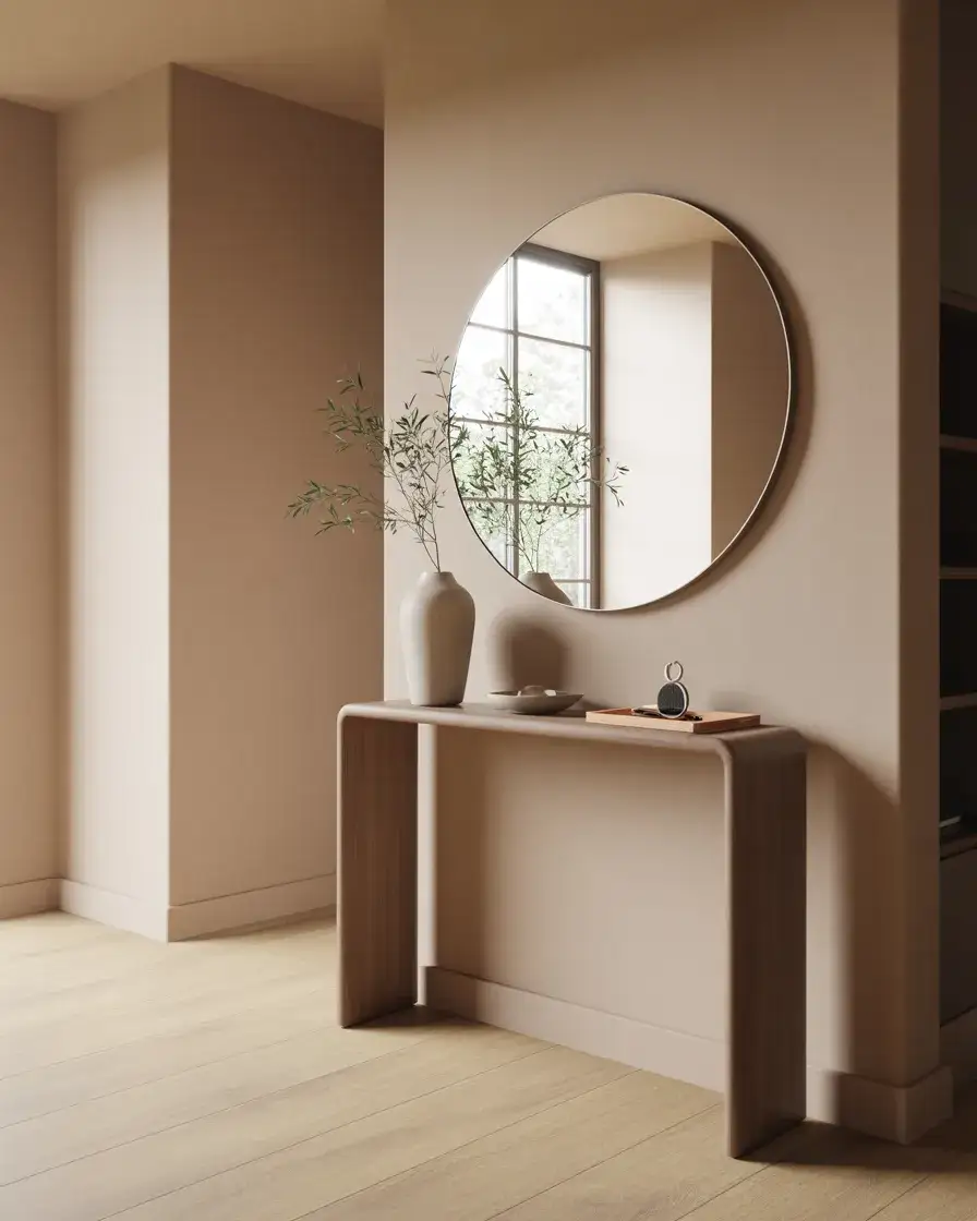 Modern Minimalist Entry Table with Mirror 2