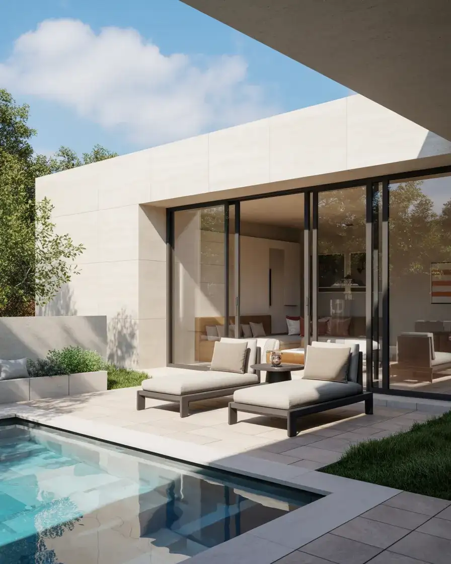 Modern Poolside Relaxation Deck 1