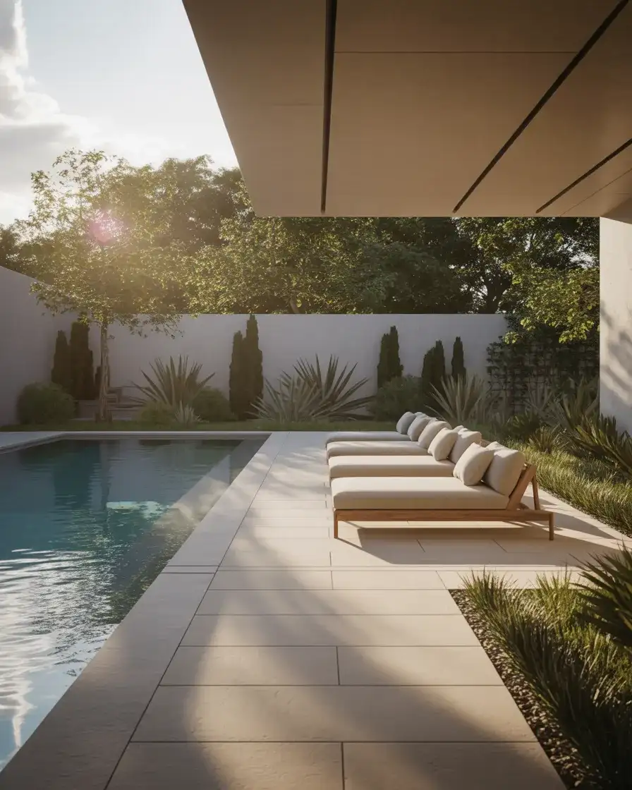 Modern Poolside Relaxation Deck 2