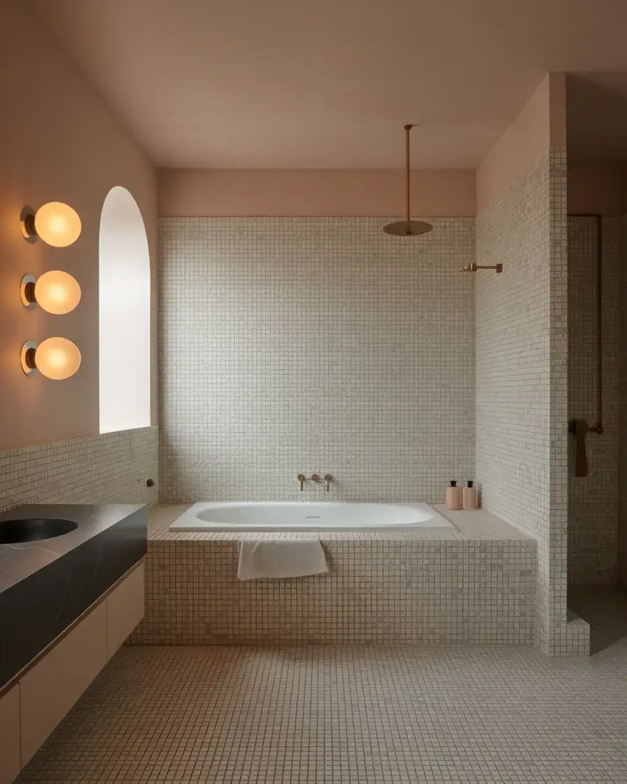 Modern Small Bathroom With Statement Lighting 1