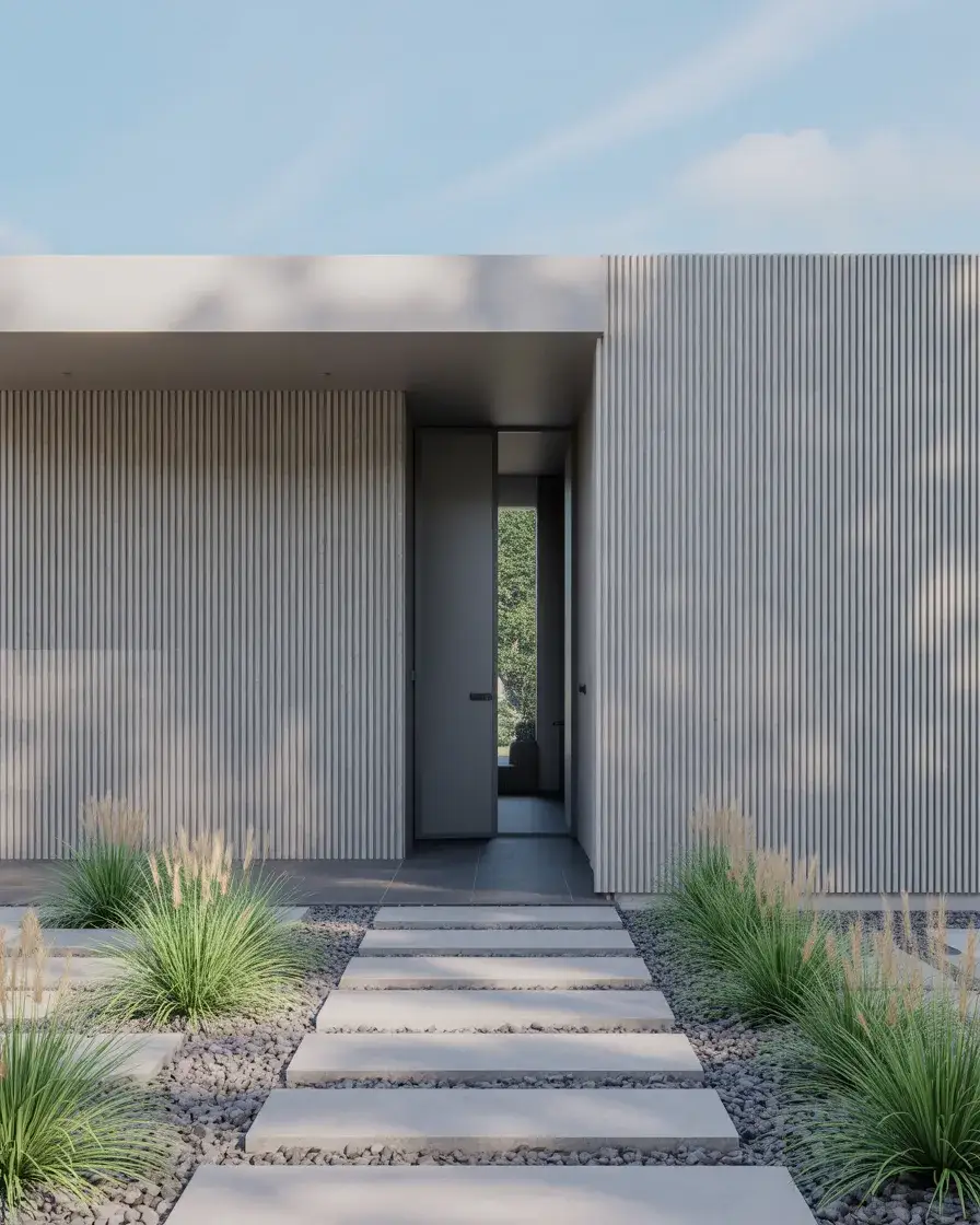 Modern Vertical Metal Fence 2