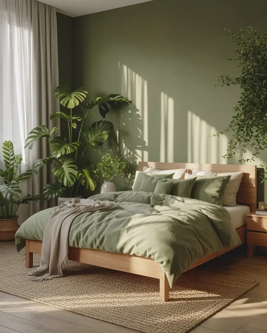 Moss Green Natural Bedroom 1