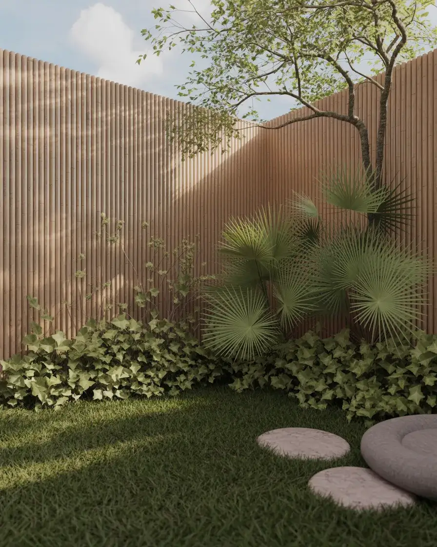 Natural Bamboo Garden Fence 1