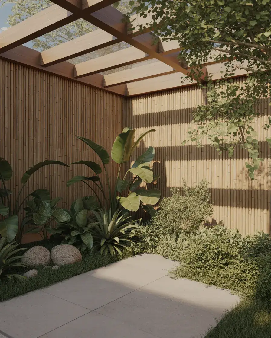 Natural Bamboo Garden Fence 2