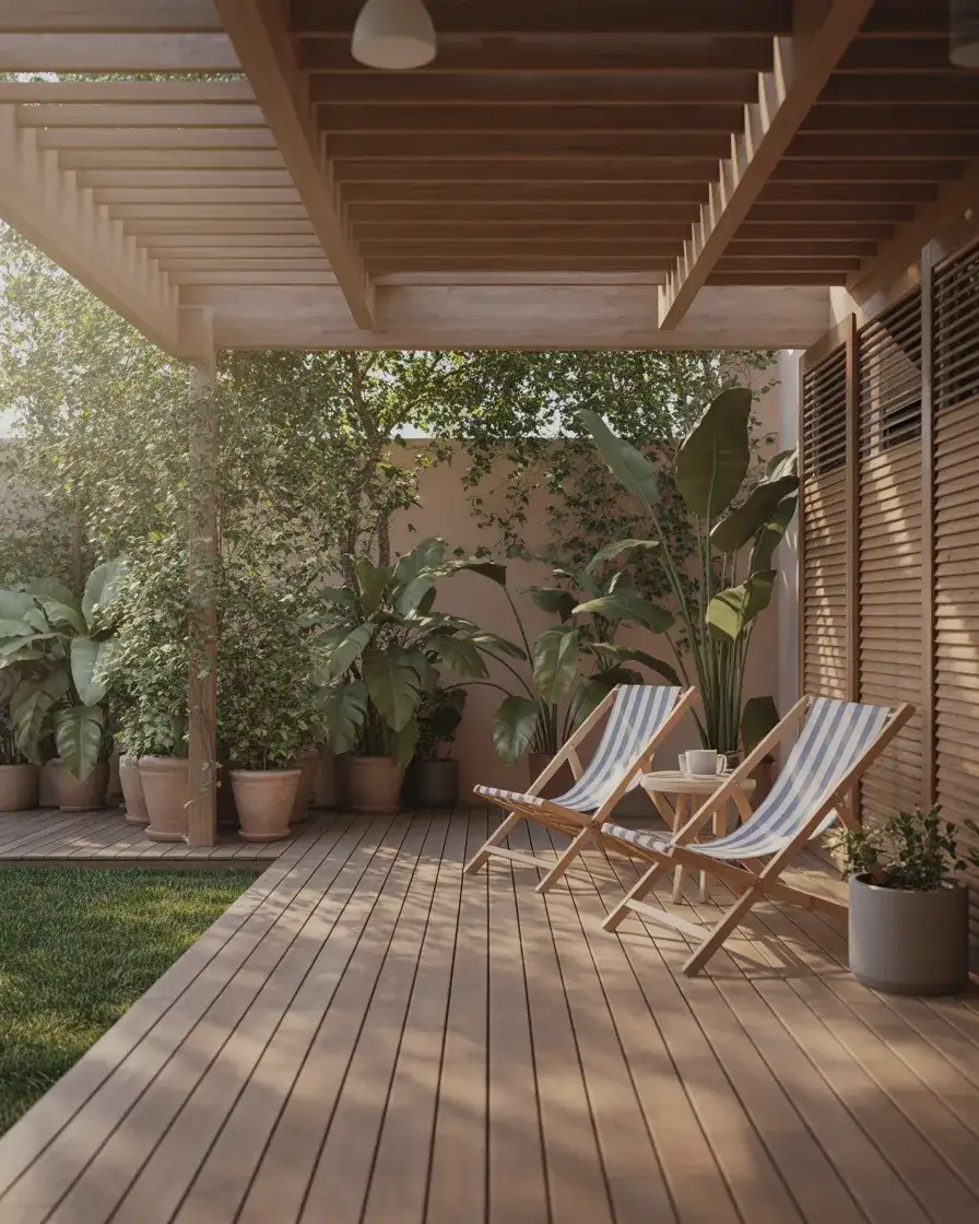 Natural Wood Deck Lounge 1