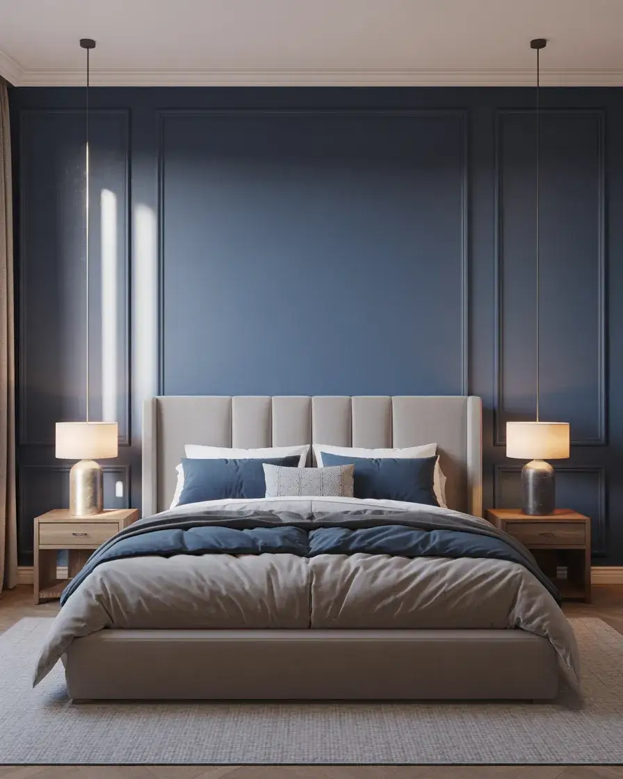 Navy and Gray Hotel-Inspired Bedroom 2