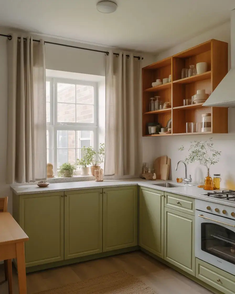 Organic Green Kitchens with Natural Warmth 2