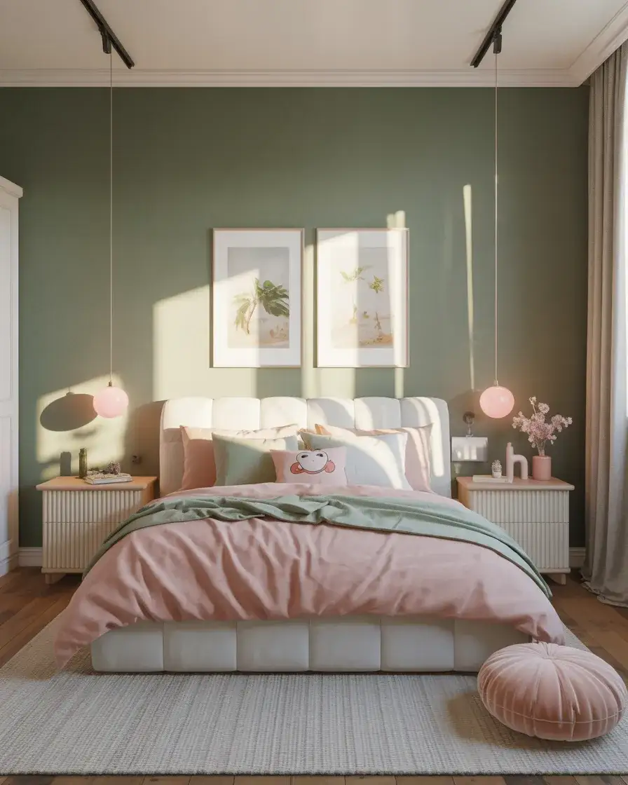 Pink and Green Playful Bedroom 1
