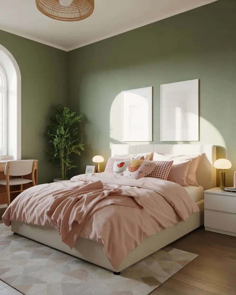 Pink and Green Playful Bedroom 2