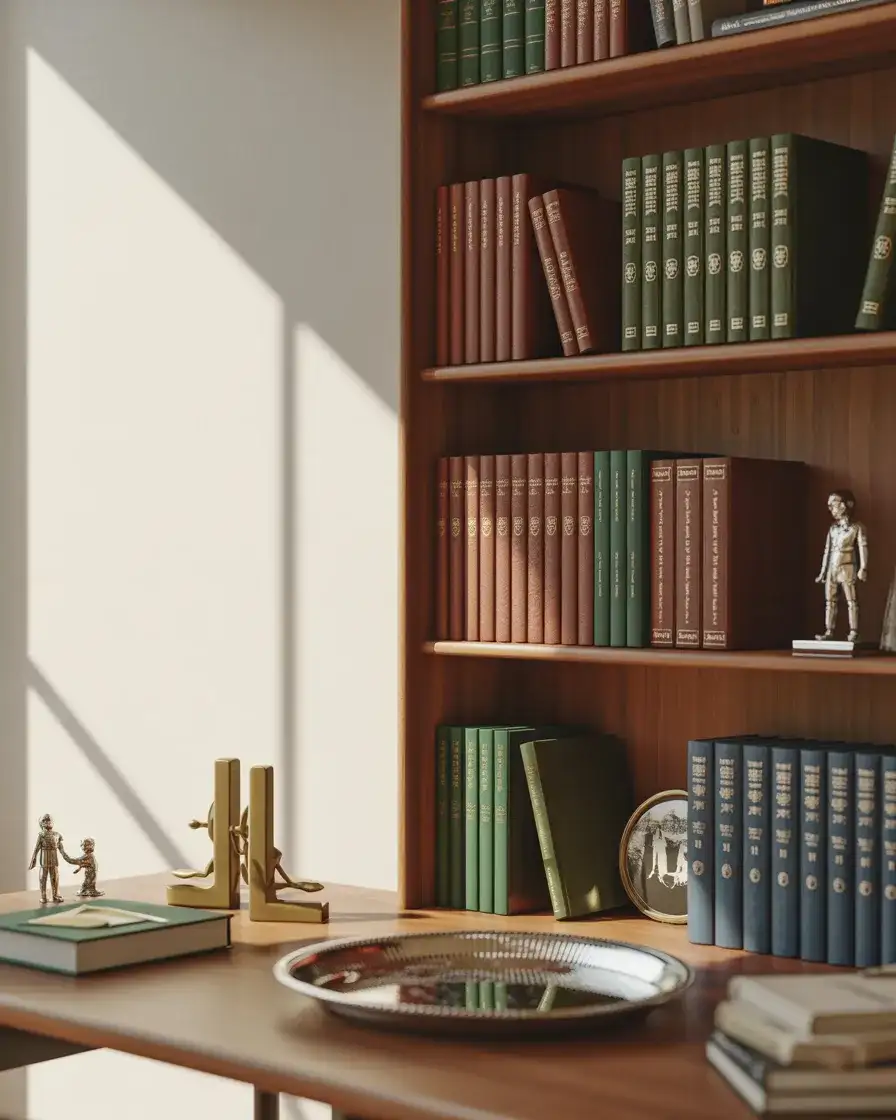 Preppy Office Bookshelf Styling 2