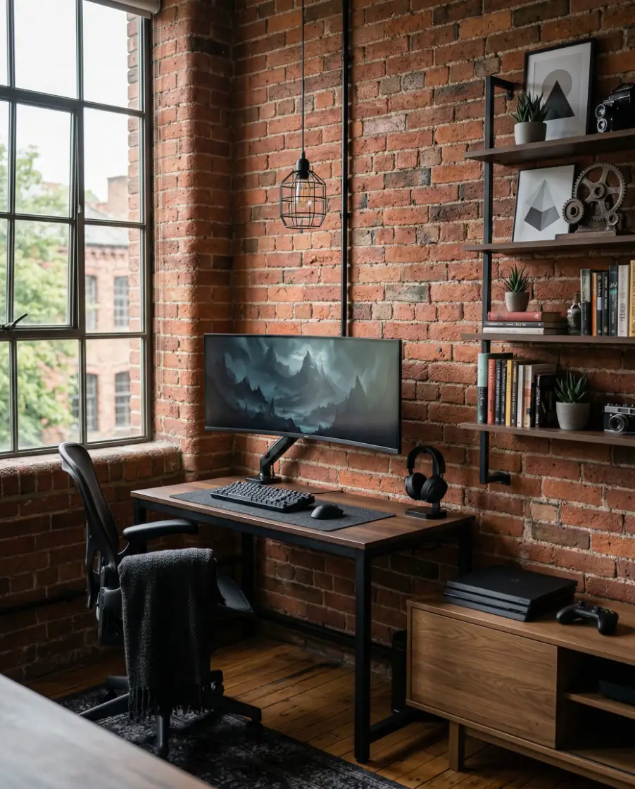 Retro Black and Wood Loft Setup 1