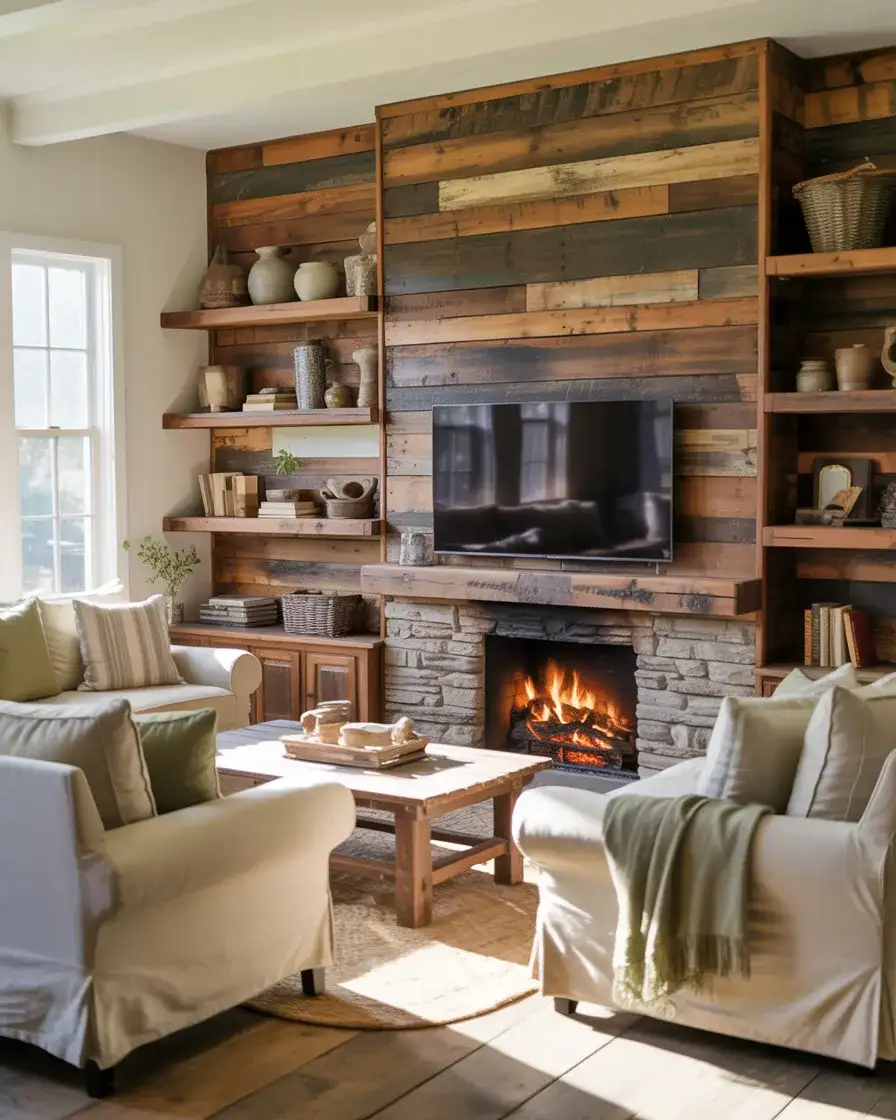 Rustic Farmhouse TV Wall 2