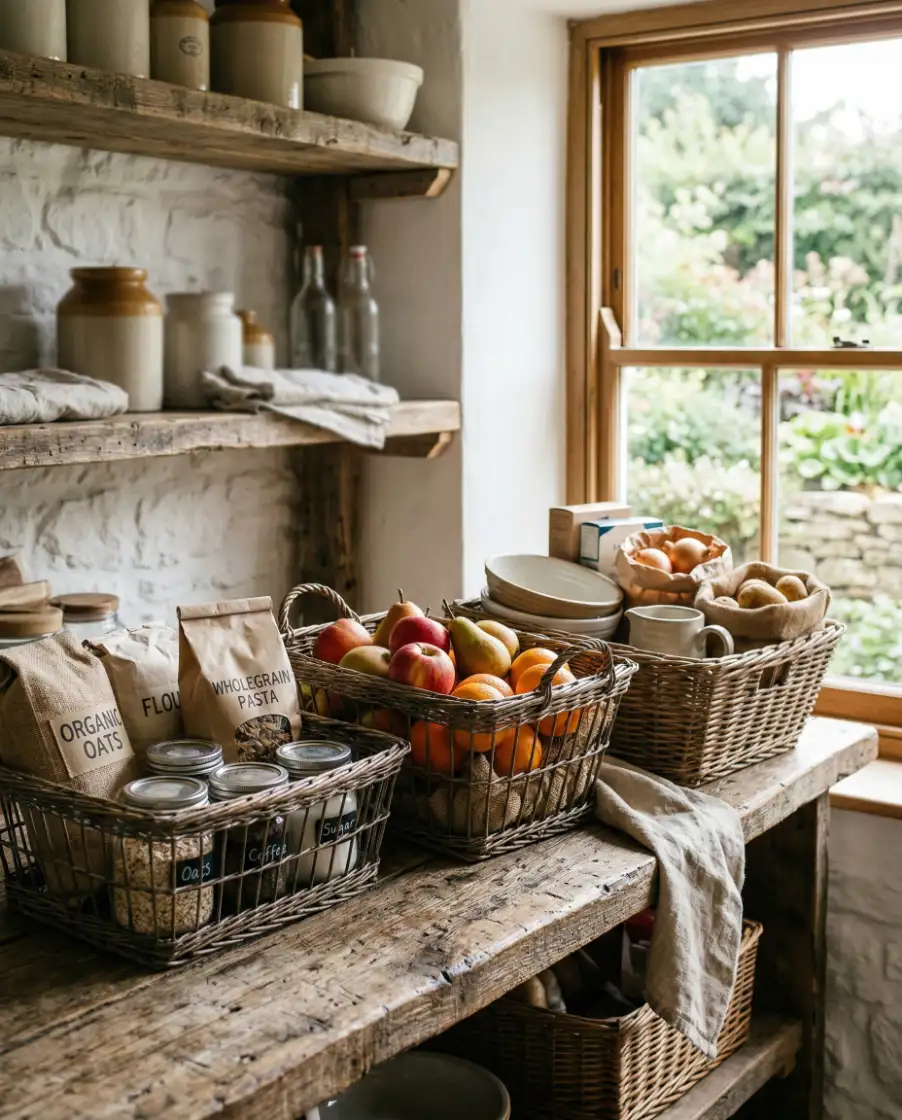 Rustic Pantry Basket Wall 2