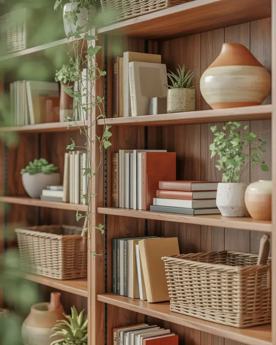 Rustic Shelves With Natural Texture 2