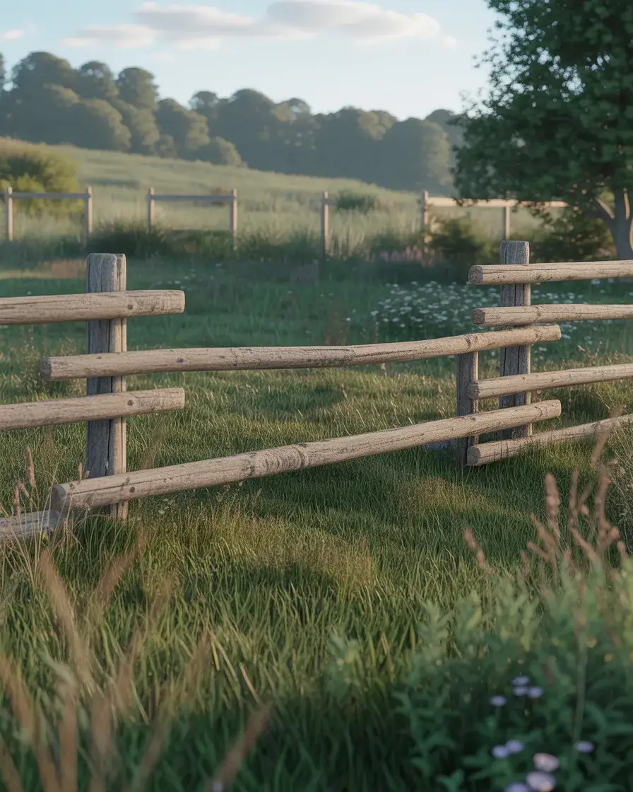 Rustic Split Rail Country Fence 1