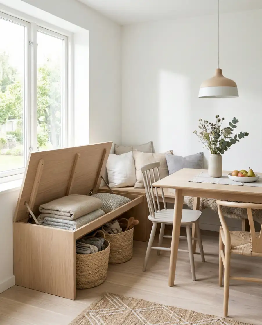Scandinavian Breakfast Nook Storage 2