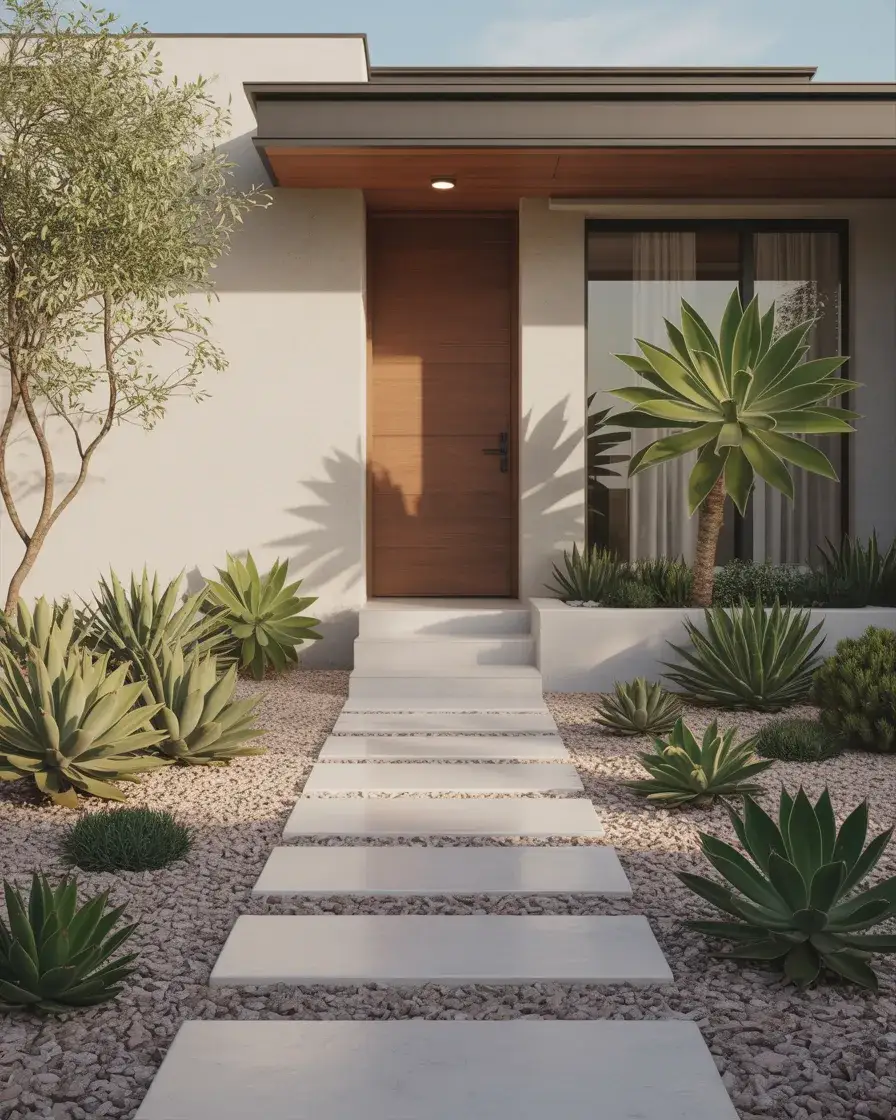 Simple Gravel and Succulent Front Yard 2