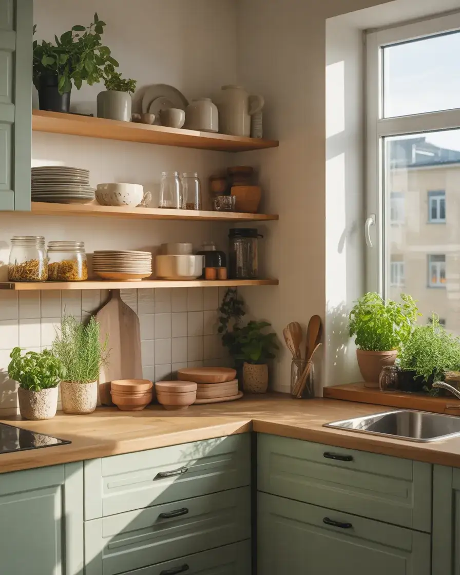 Simple Kitchen Shelf Styling 1