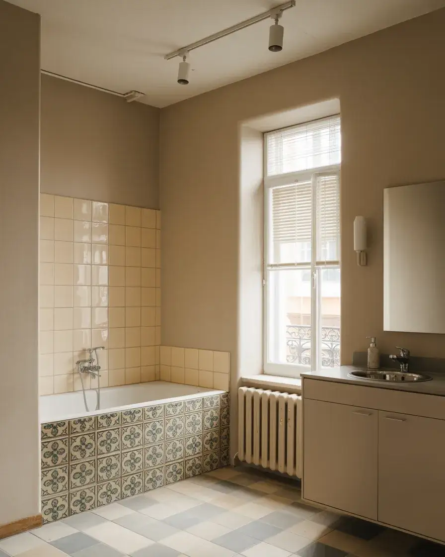 Small Bathroom With Elegant Tub Tile 1