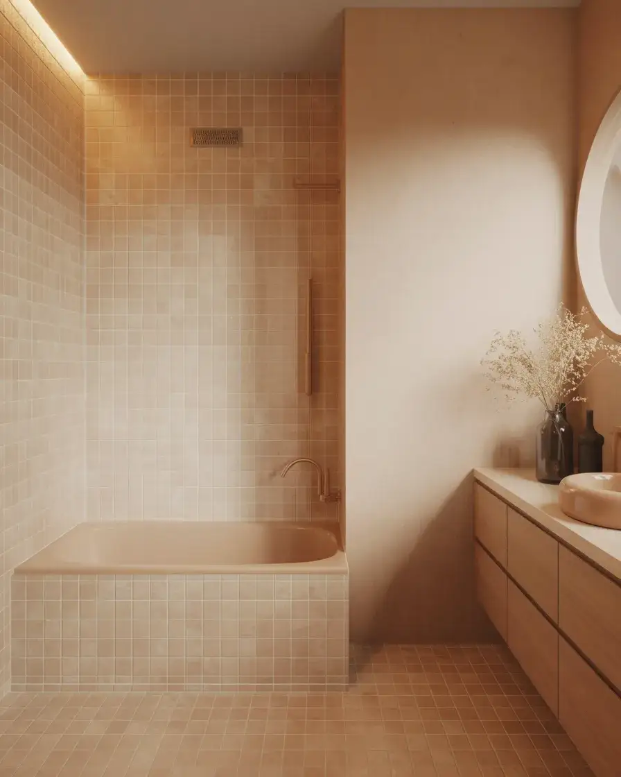 Small Bathroom With Warm Neutral Colors 1