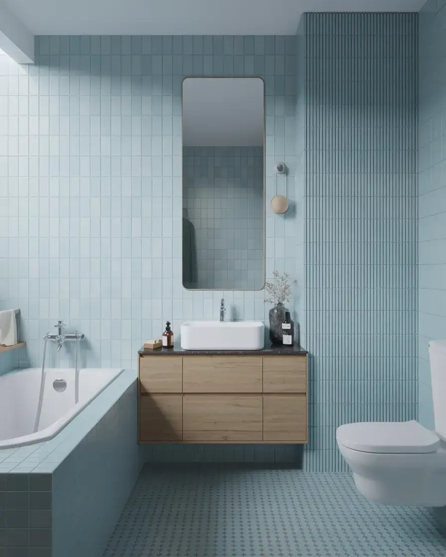 Soft Blue Modern Bathroom 1