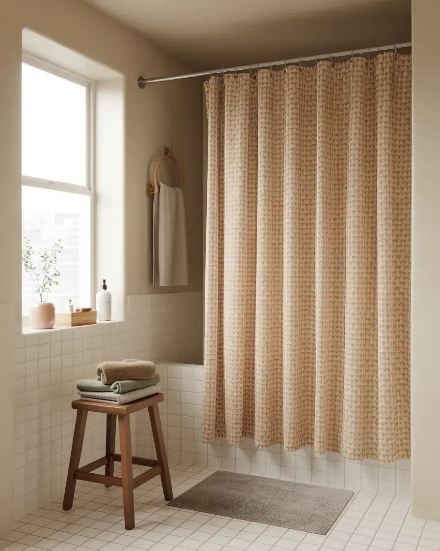 Statement Shower Curtain as Bathroom Art 2