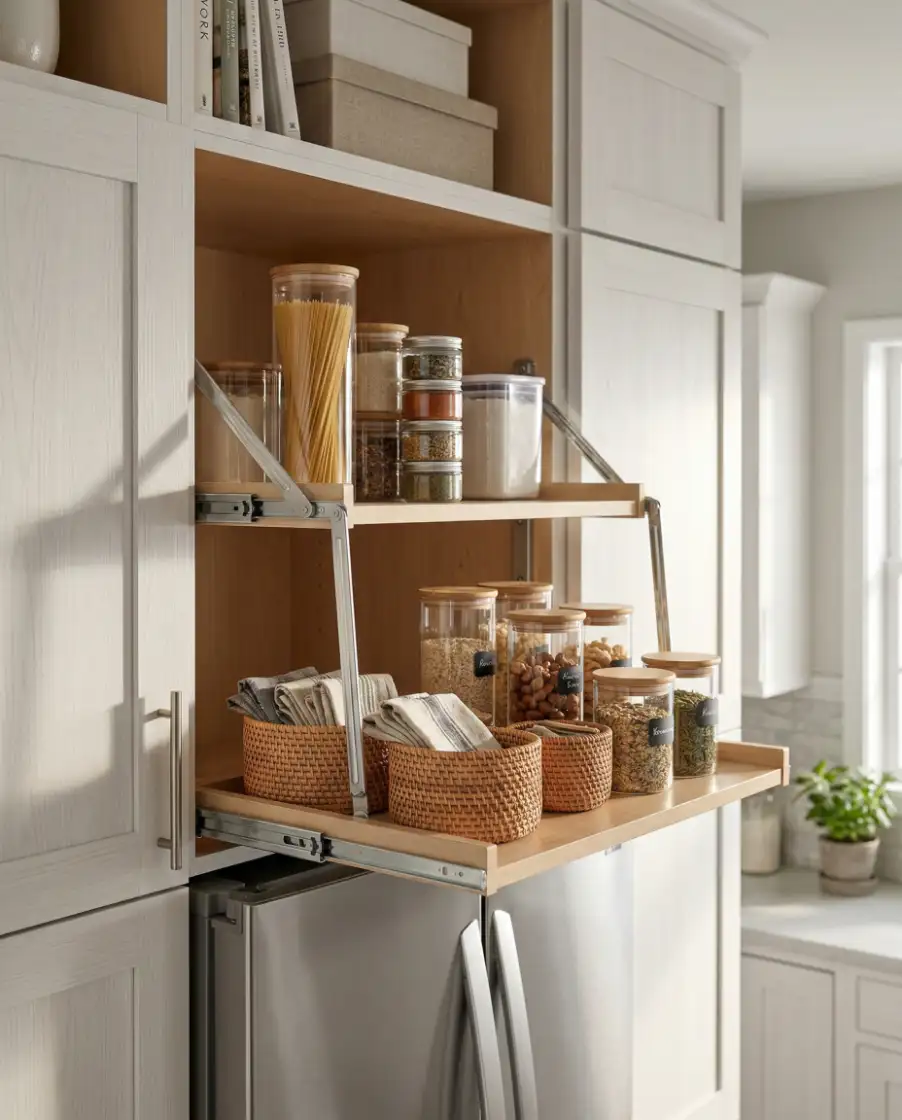 Tiny Kitchen Over-Fridge Pantry 2