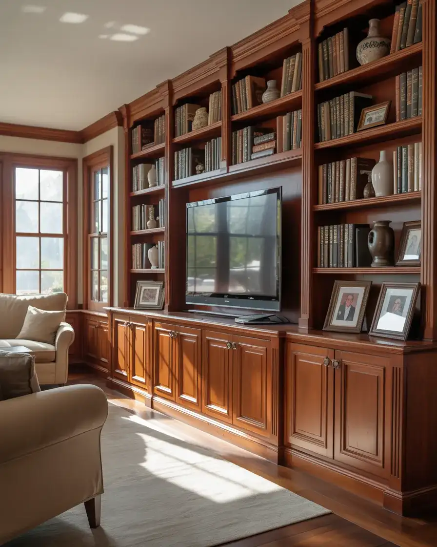 Traditional Bookshelf TV Wall 2