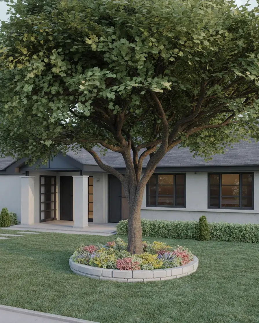 Tree-Centered Front Yard Garden 1