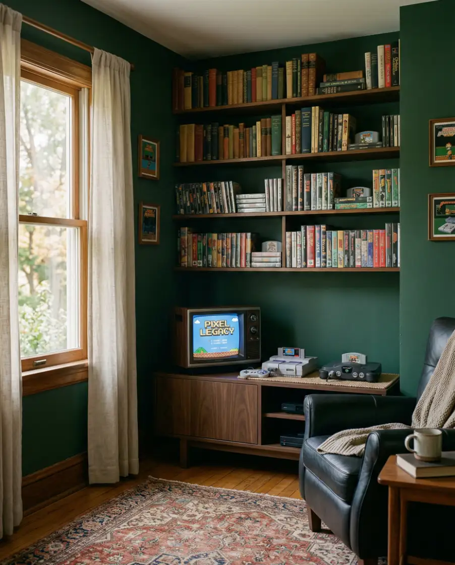 Vintage Green Console Library 2