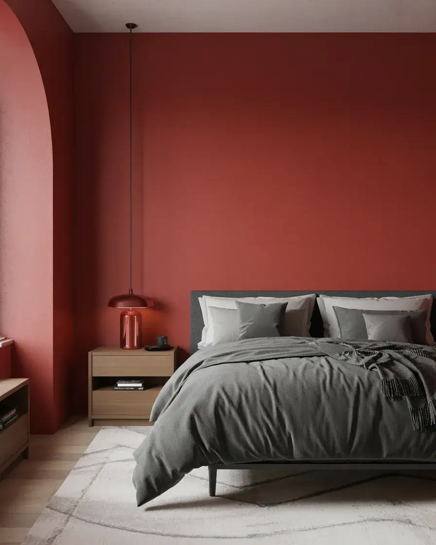 Warm Red Accent Bedroom 2