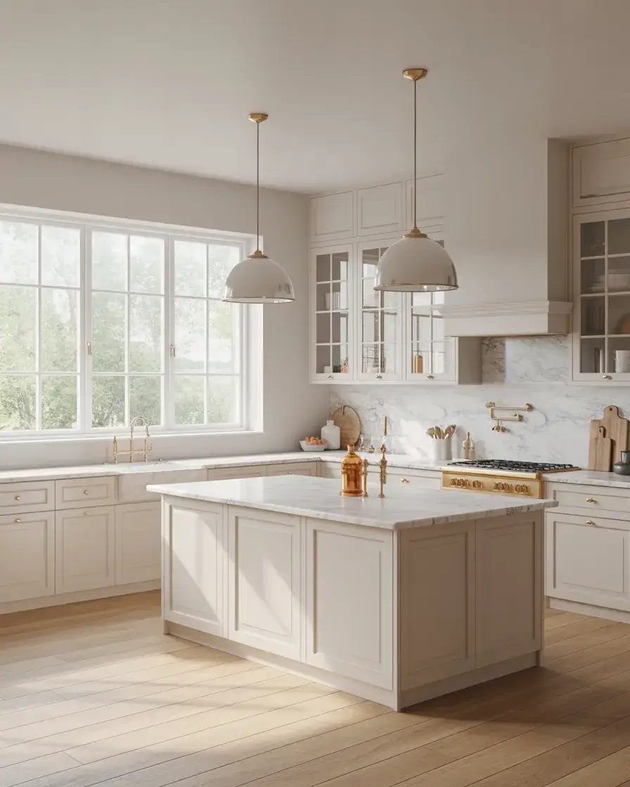 White Island Kitchens That Feel Bright and Classic 1
