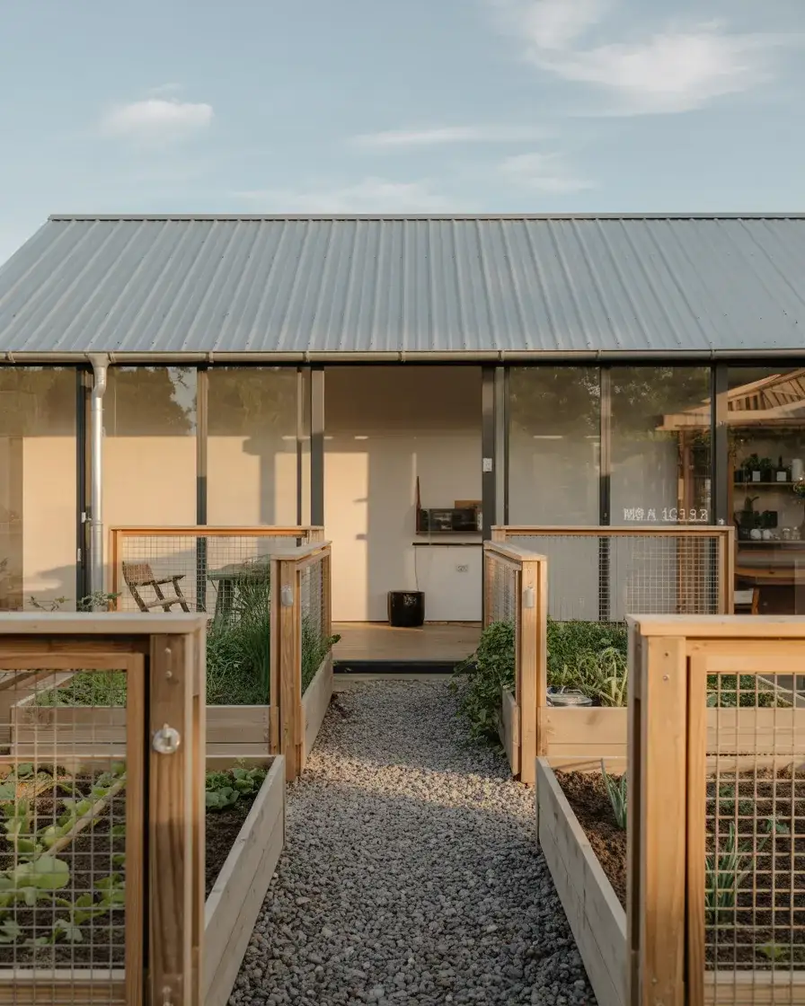 Wood and Hog Wire Garden Fence 2