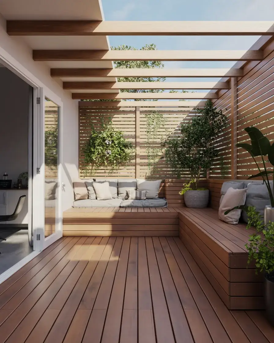 Wooden Privacy Fence for Deck Areas 1