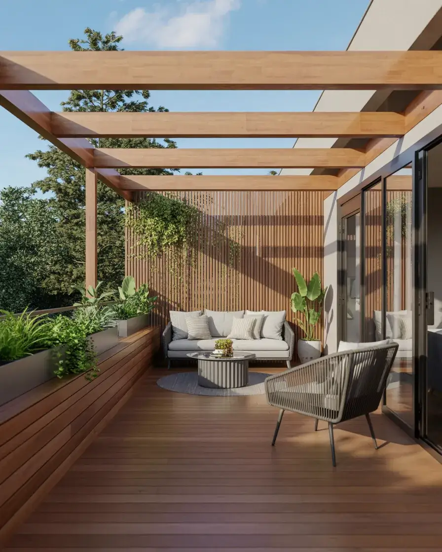 Wooden Privacy Fence for Deck Areas 2