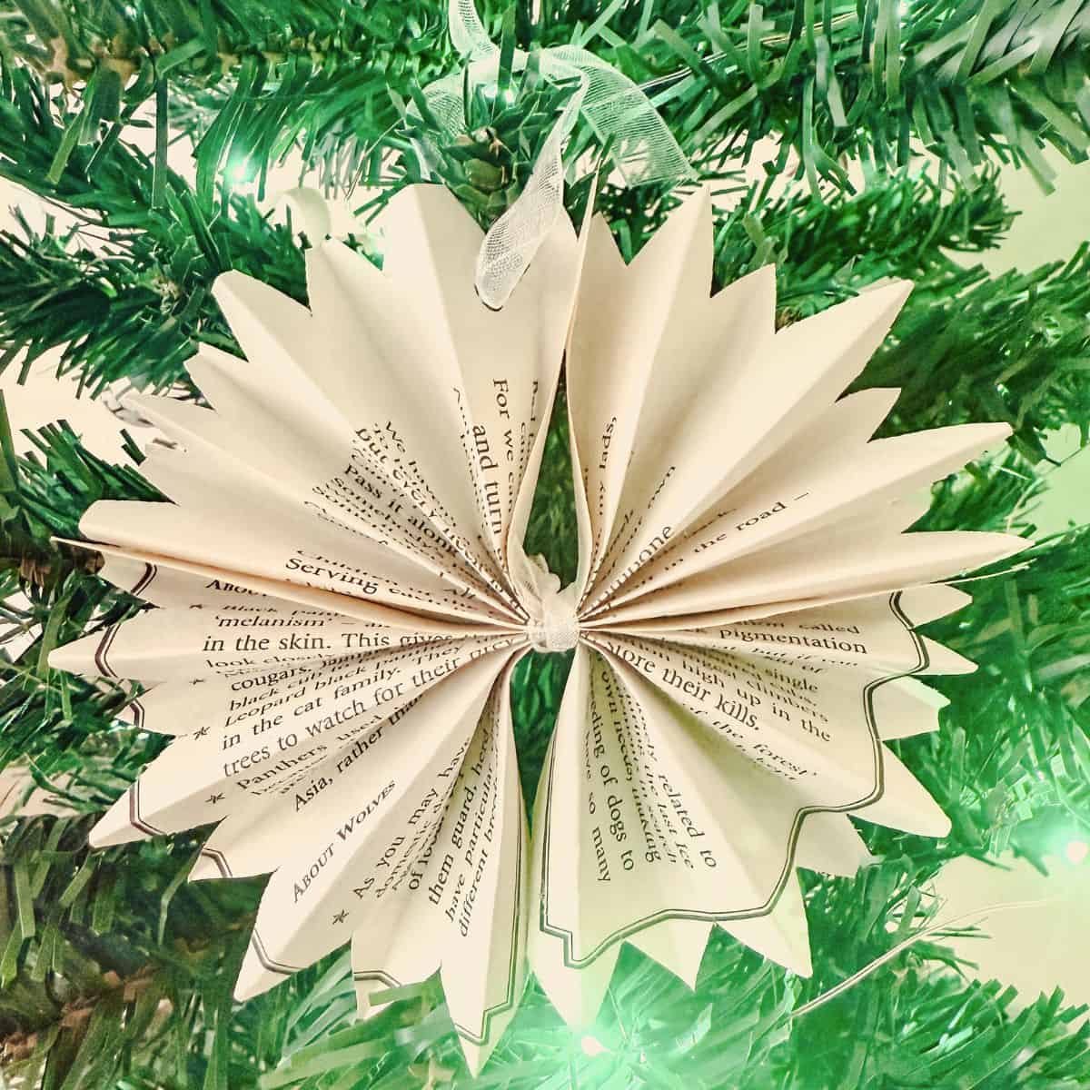 10 DIY Folded Book Page Ornaments and Christmas Tree Toppers
