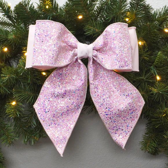 11'x9' Light Pink Confetti Glitter Bow – Evis Design