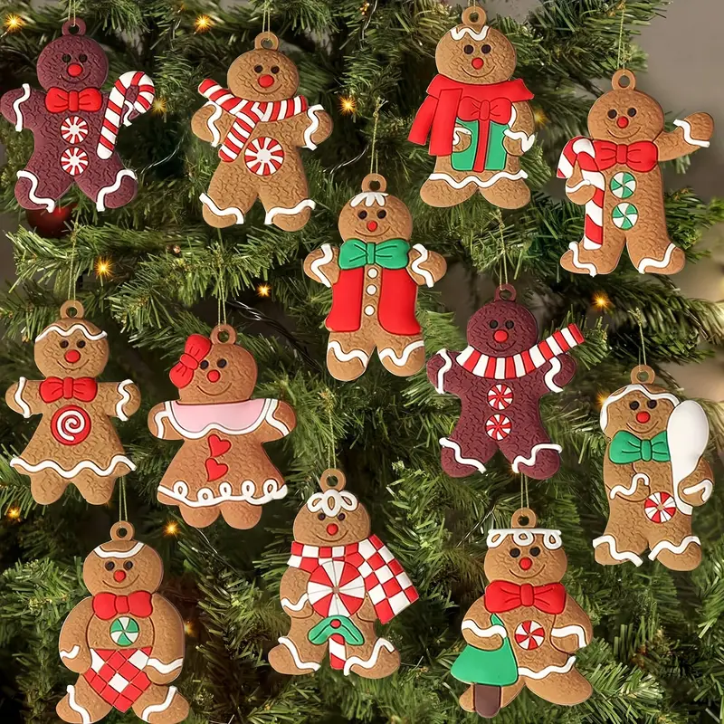 12pcs gingerbread themed decor christmas tree decorations - Temu Ireland