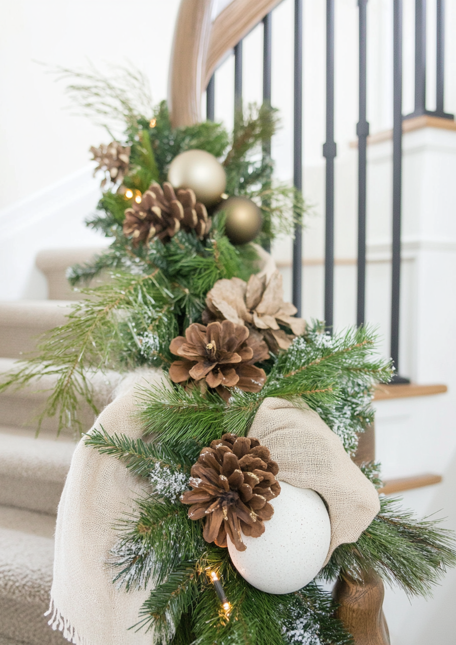 18 Christmas Stair Decor Ideas for an Effortlessly Elegant Holiday Look