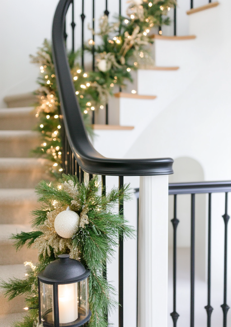 18 Christmas Stair Decor Ideas for an Effortlessly Elegant Holiday Look