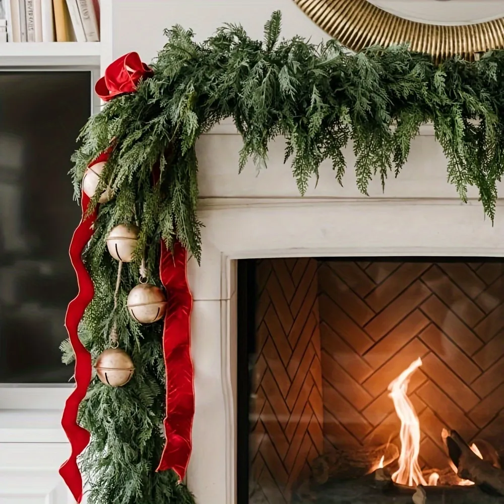 1pc, Realistic Artificial Soft Cedar Garland(72 Inch) * Soft Cedar  Greenery, Premium Flexible Material * Christmas Decor, Ideal for Table  Runners, Mantel Displays, Party Events Decor, Weddings, ...